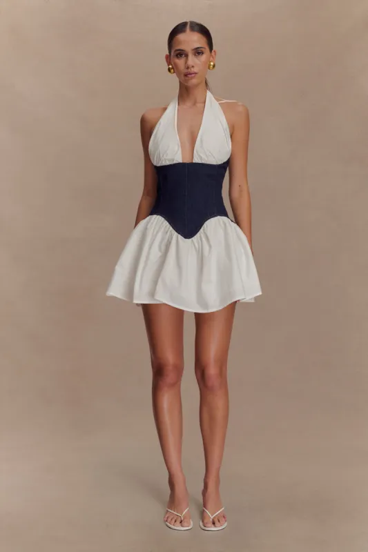 Merlyn Denim Cotton Mini Dress - Indigo Blue sold by Meshki