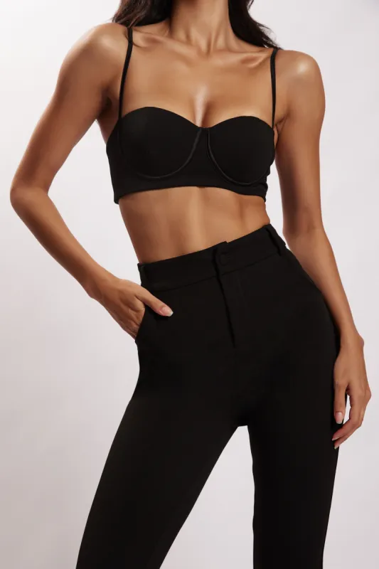 Fiorella Crepe Bustier Top - Black sold by Meshki