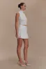 Indy Pointelle Knit Mini Skirt - Ivory sold by Meshki