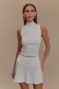 Indy Pointelle Knit Mini Skirt - Ivory sold by Meshki