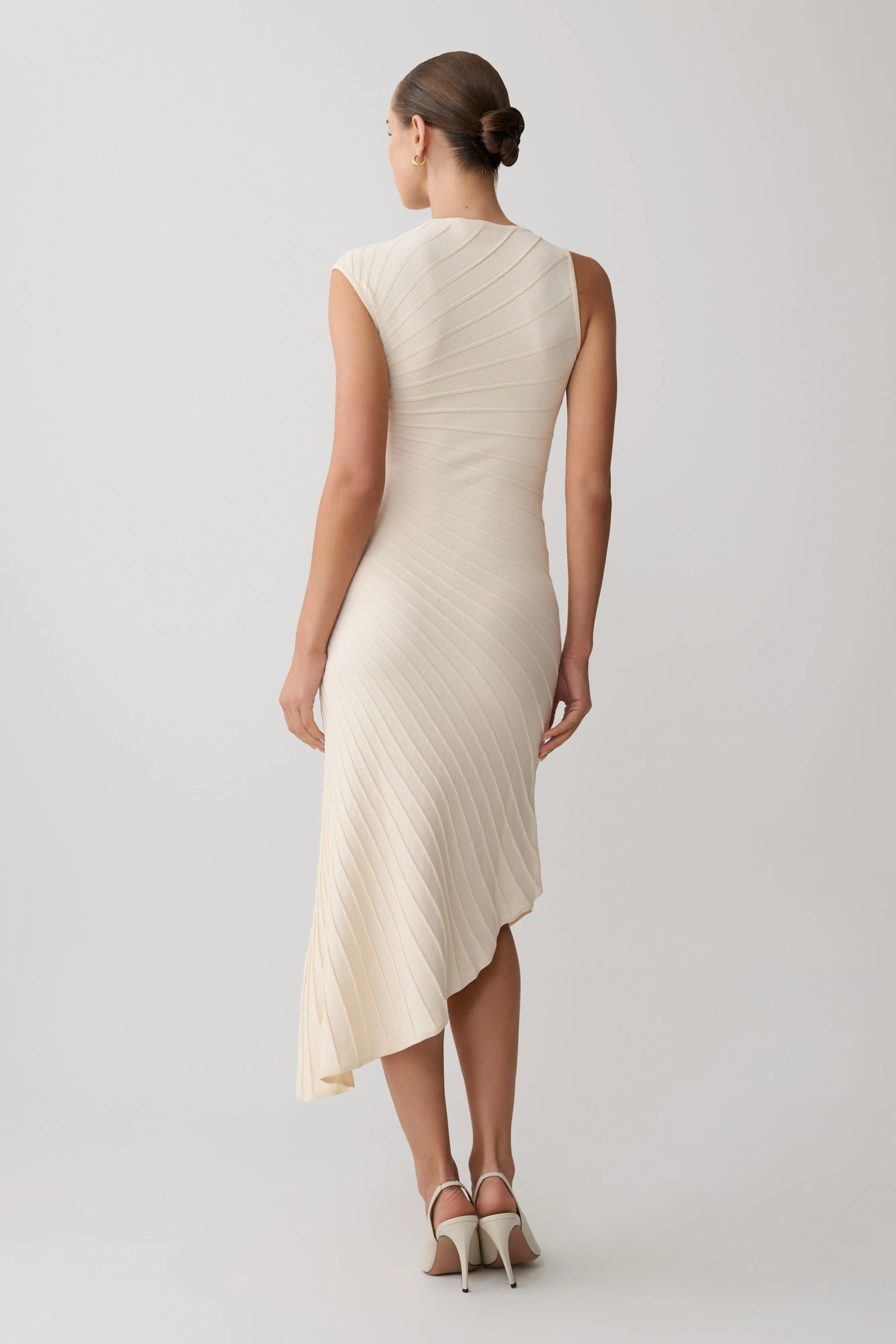 Milasandra Pleated Knit Dress - Ivory sold by Meshki product image thumbnail 2