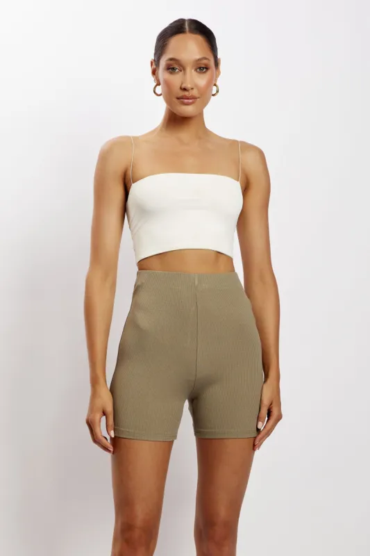 Lisa Ribbed Booty Short - Moss sold by Meshki