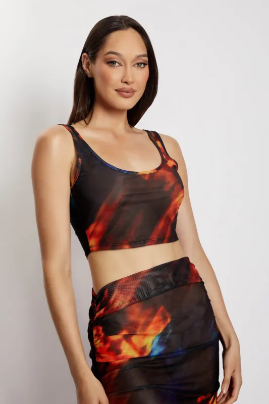 Kiera Mesh Bralet - Abstract Floral sold by Meshki