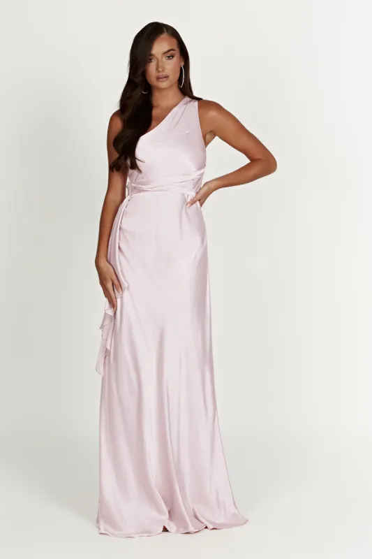 Calliope One Shoulder Maxi Dress - Crystal Rose sold by Meshki