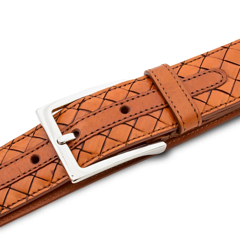 Woven Calfskin Belt made by Mezlan