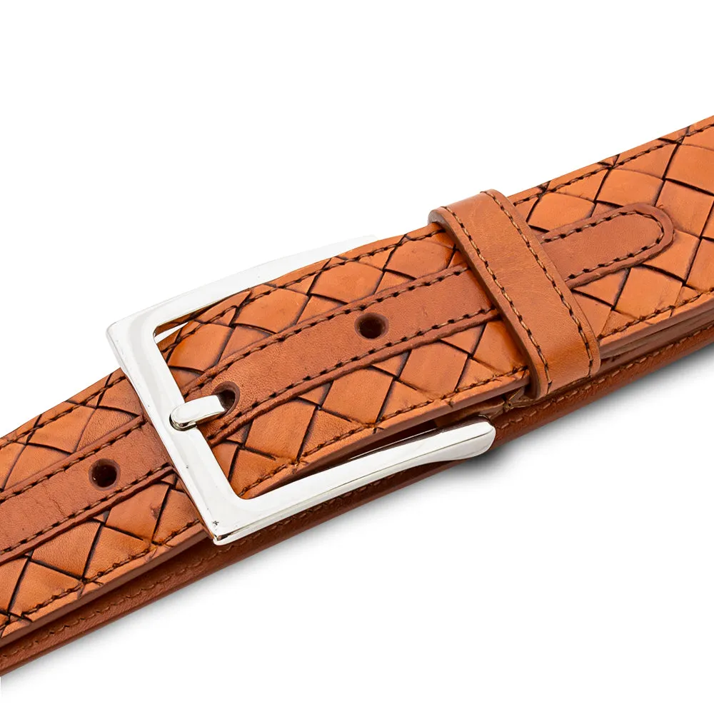 Woven Calfskin Belt sold by Mezlan