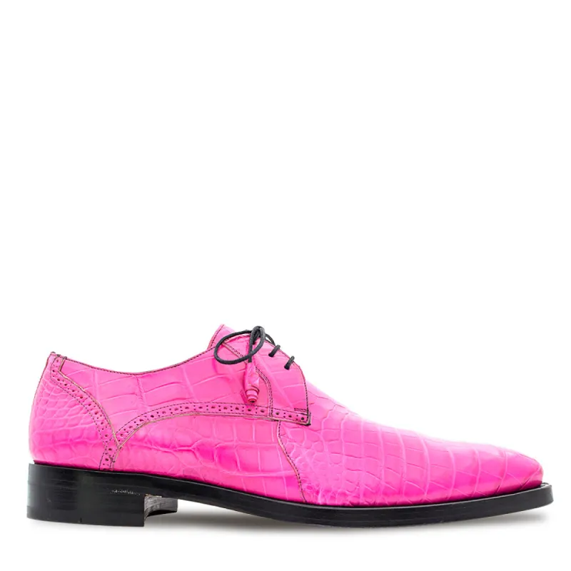 Alligator Lace Up Rose Pink made by Mezlan