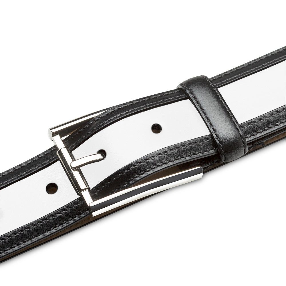 Two-Tone Calfskin Belt sold by Mezlan