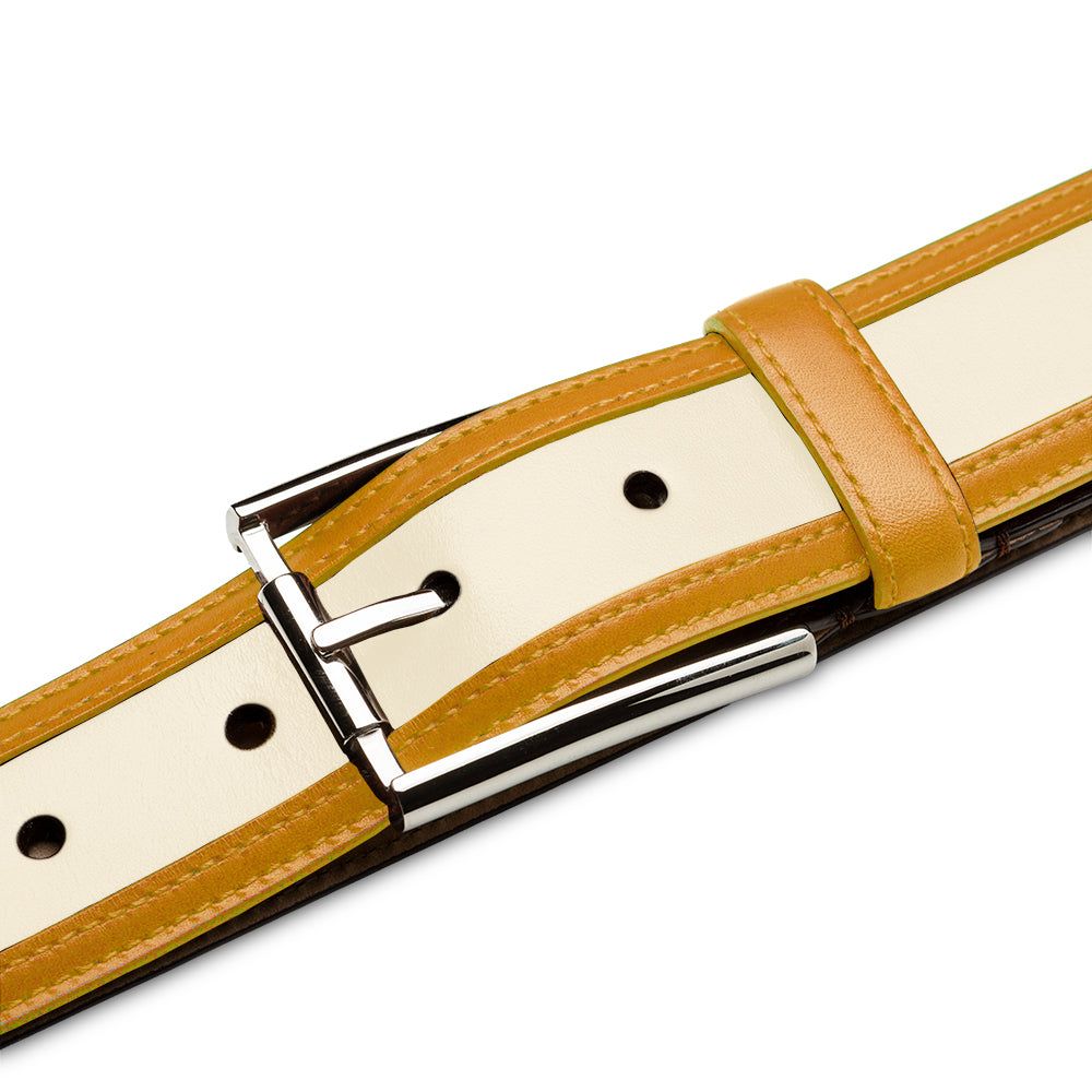Two-Tone Calfskin Belt sold by Mezlan product image thumbnail 4