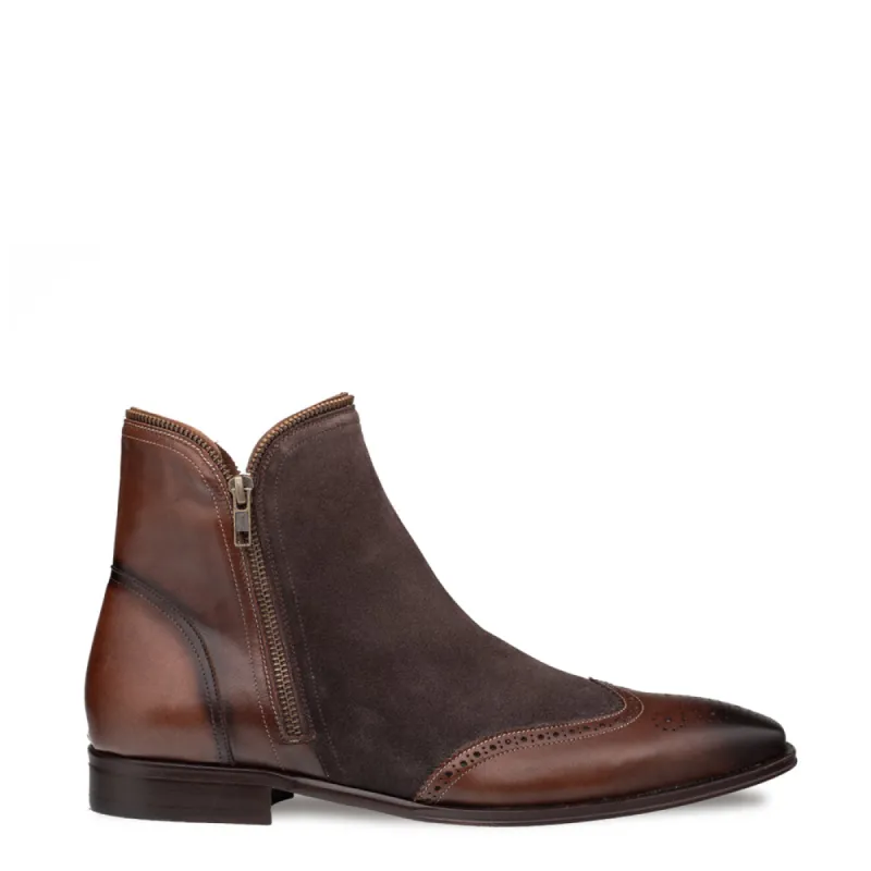 Camilleri Calf/Suede Zip Boot sold by Mezlan