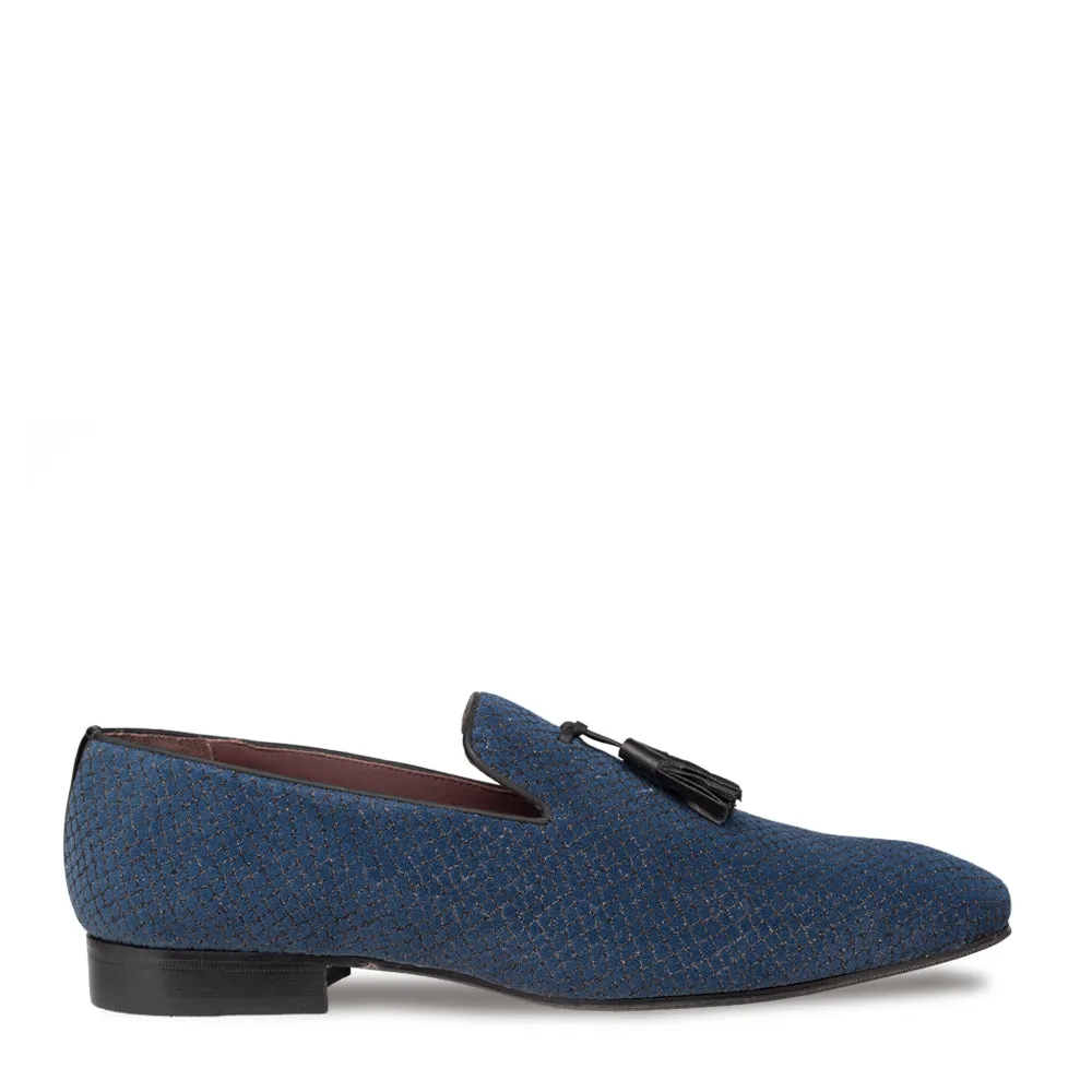 Patterned Suede Tasseled Formal Slip On sold by Mezlan