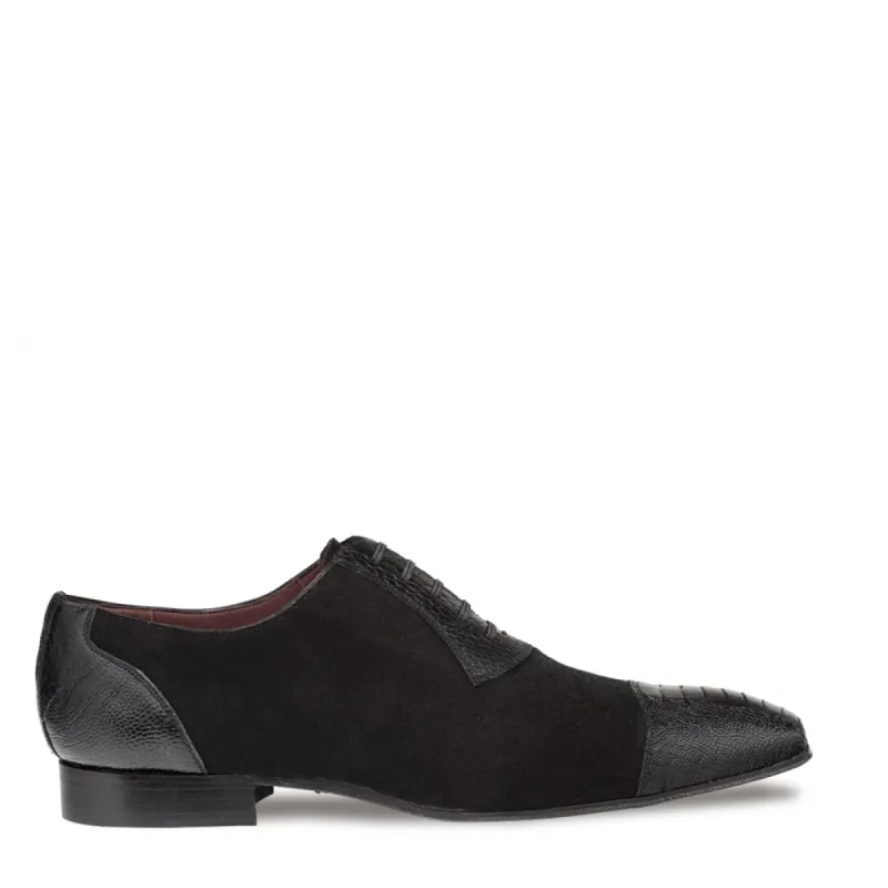 Ostrich Paw/Suede Oxford sold by Mezlan