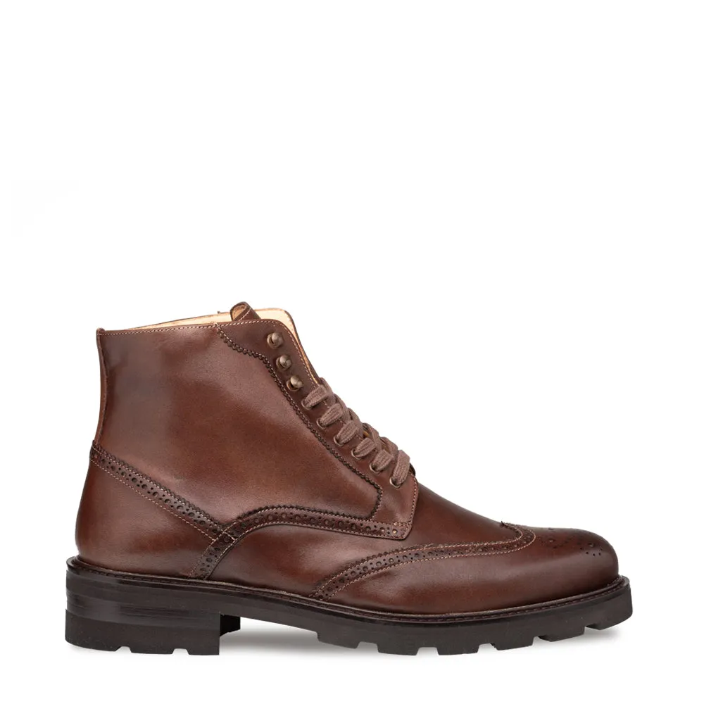 Calf Wing Tip Lug Boot sold by Mezlan