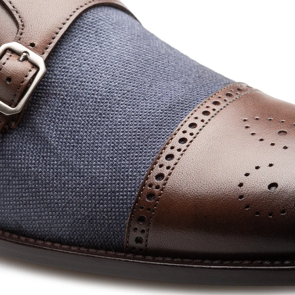 Calf/Linen Cap Toe Double Monk sold by Mezlan product image thumbnail 4