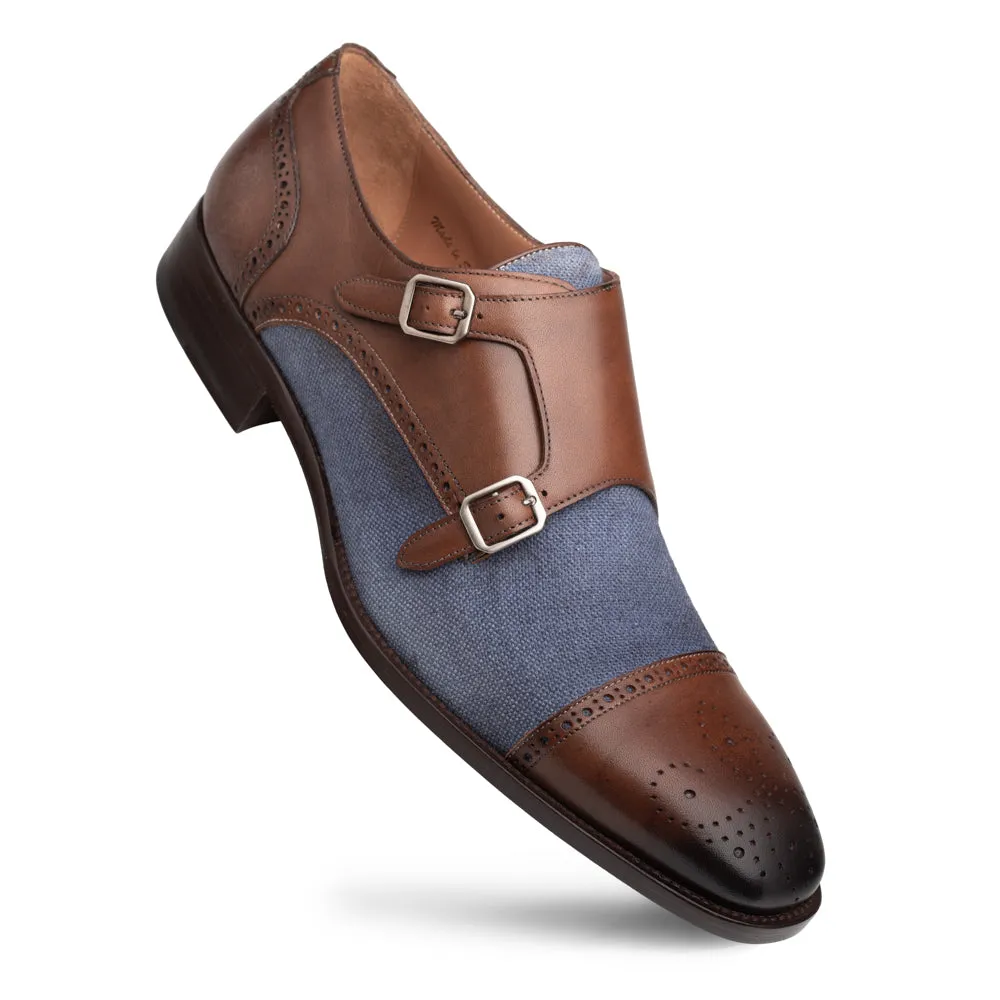 Calf/Linen Cap Toe Double Monk sold by Mezlan product image thumbnail 2