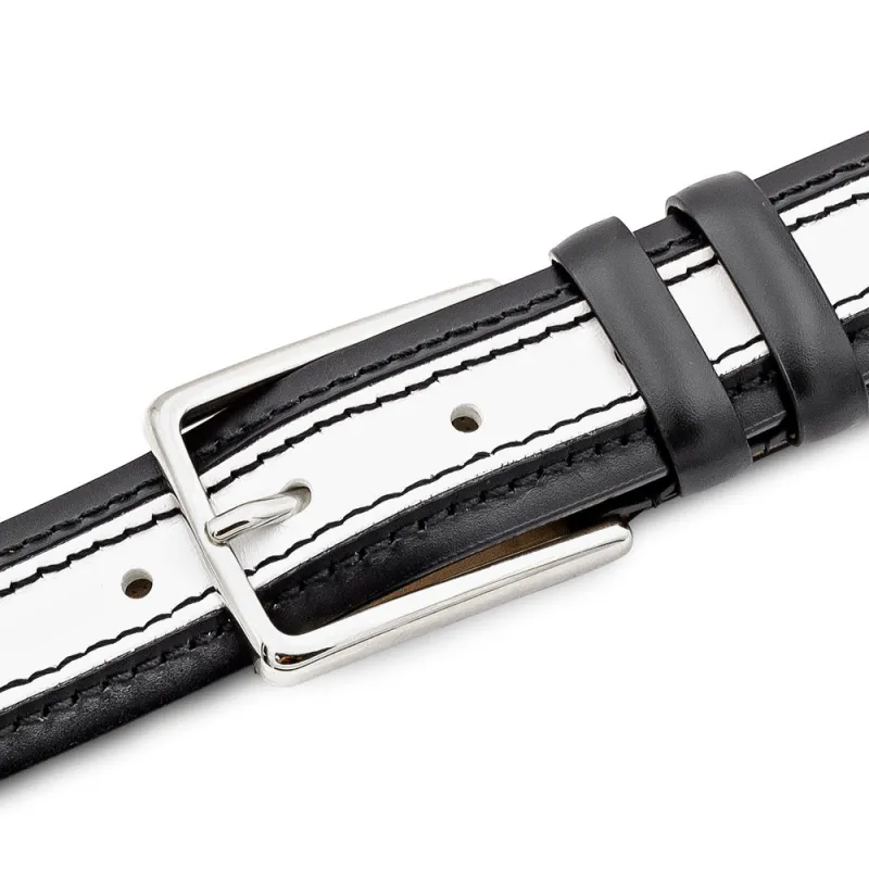 Two-Tone Leather Belt made by Mezlan