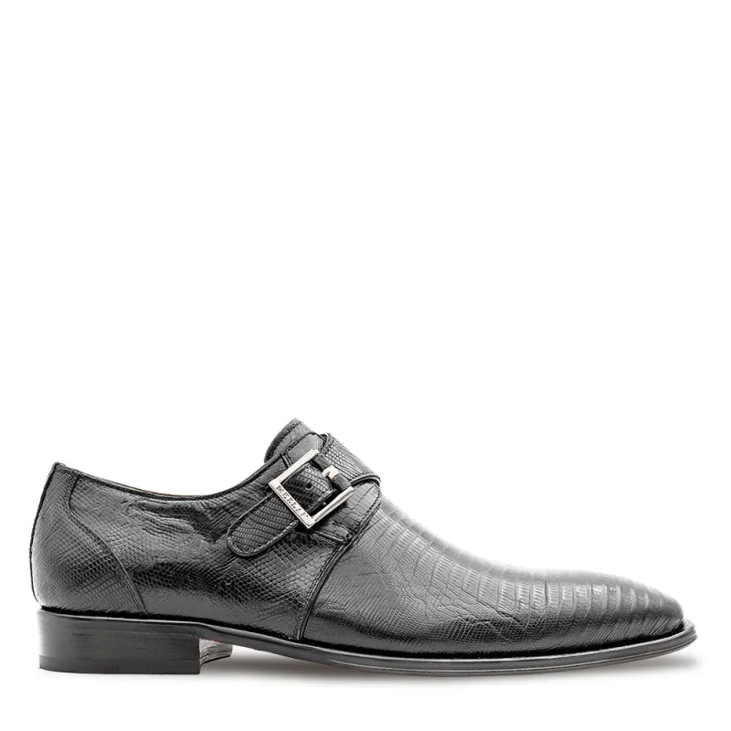 Lizard Plain Toe Monk Strap sold by Mezlan