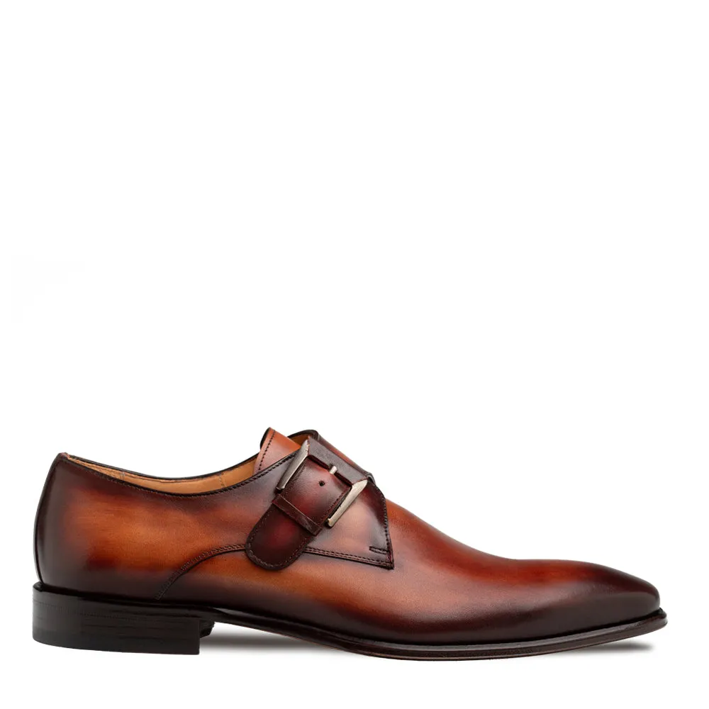 Patina Calf Plain Toe Monk sold by Mezlan