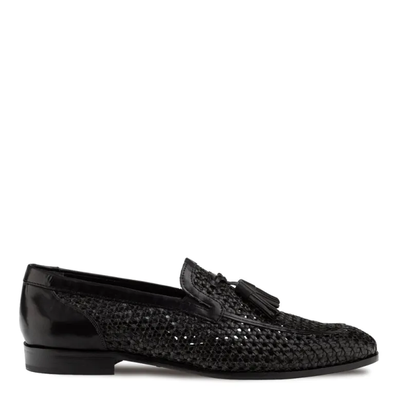 Woven Tassel Leather Loafer made by Mezlan