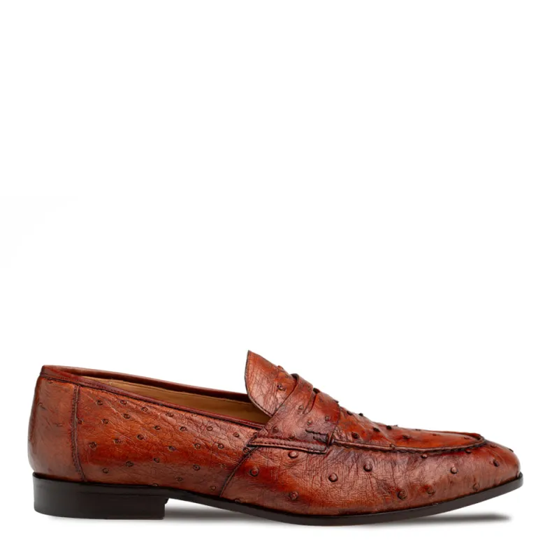 Nogales Ostrich Penny Loafer made by Mezlan