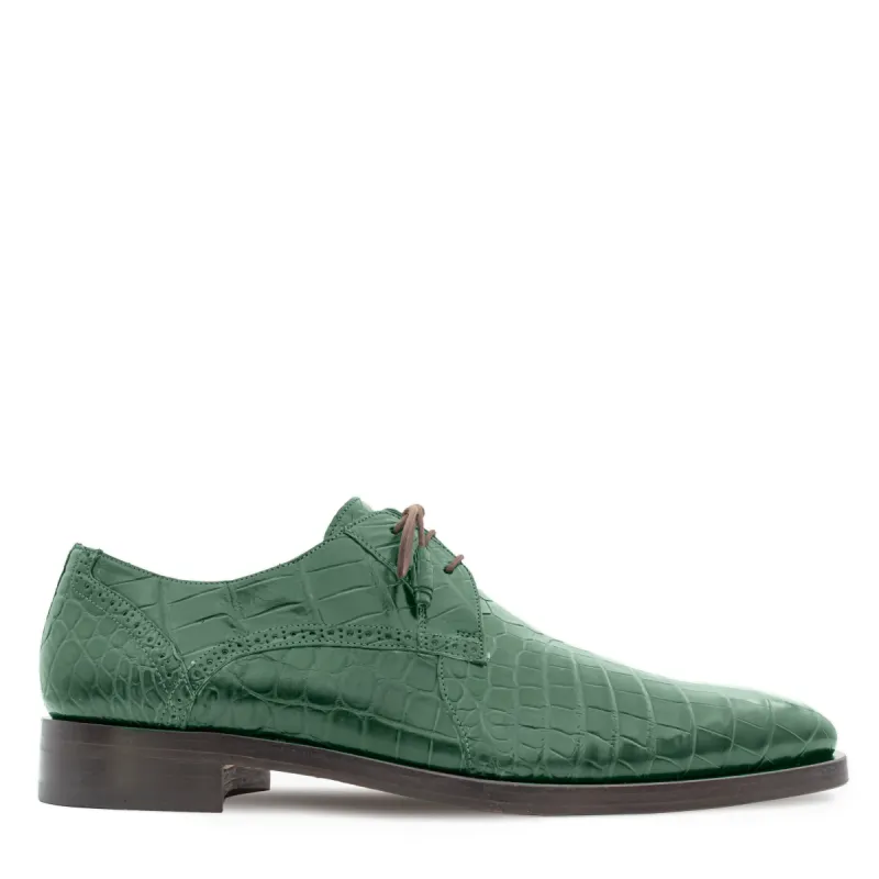 Alligator Lace Up Green made by Mezlan