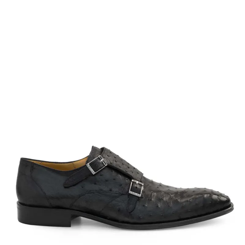 Ostrich Double Monk Strap sold by Mezlan