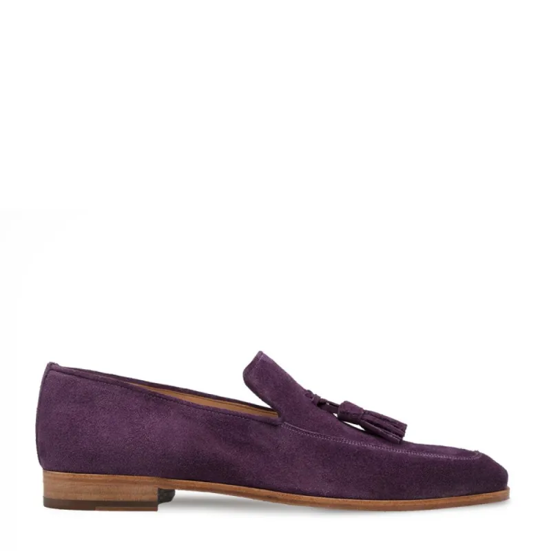 UNSTRUCTURED SUEDE LOAFER - PURPLE sold by Mezlan