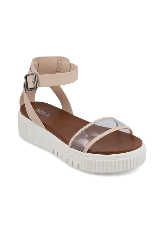 LUNNA - BLUSH LUCITE sold by Mia Shoes