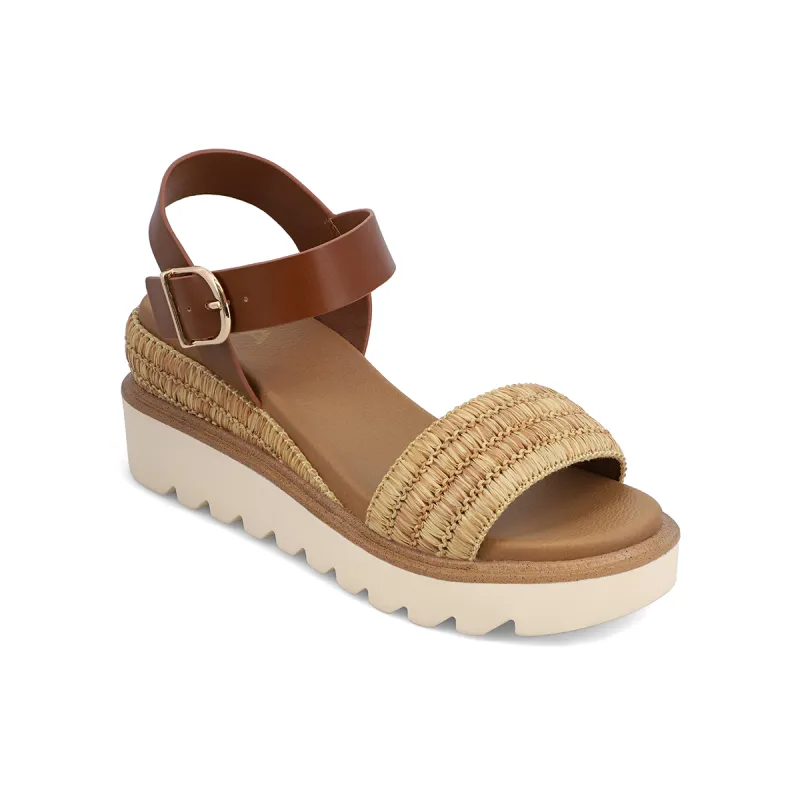 ODALYS - COGNAC RAFFIA made by Mia Shoes