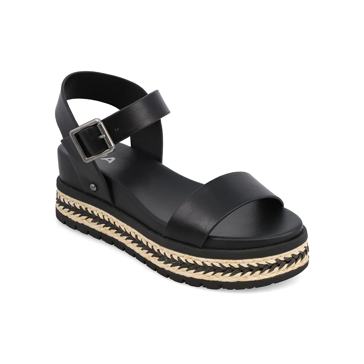 KIERA - BLACK RAFFIA sold by Mia Shoes