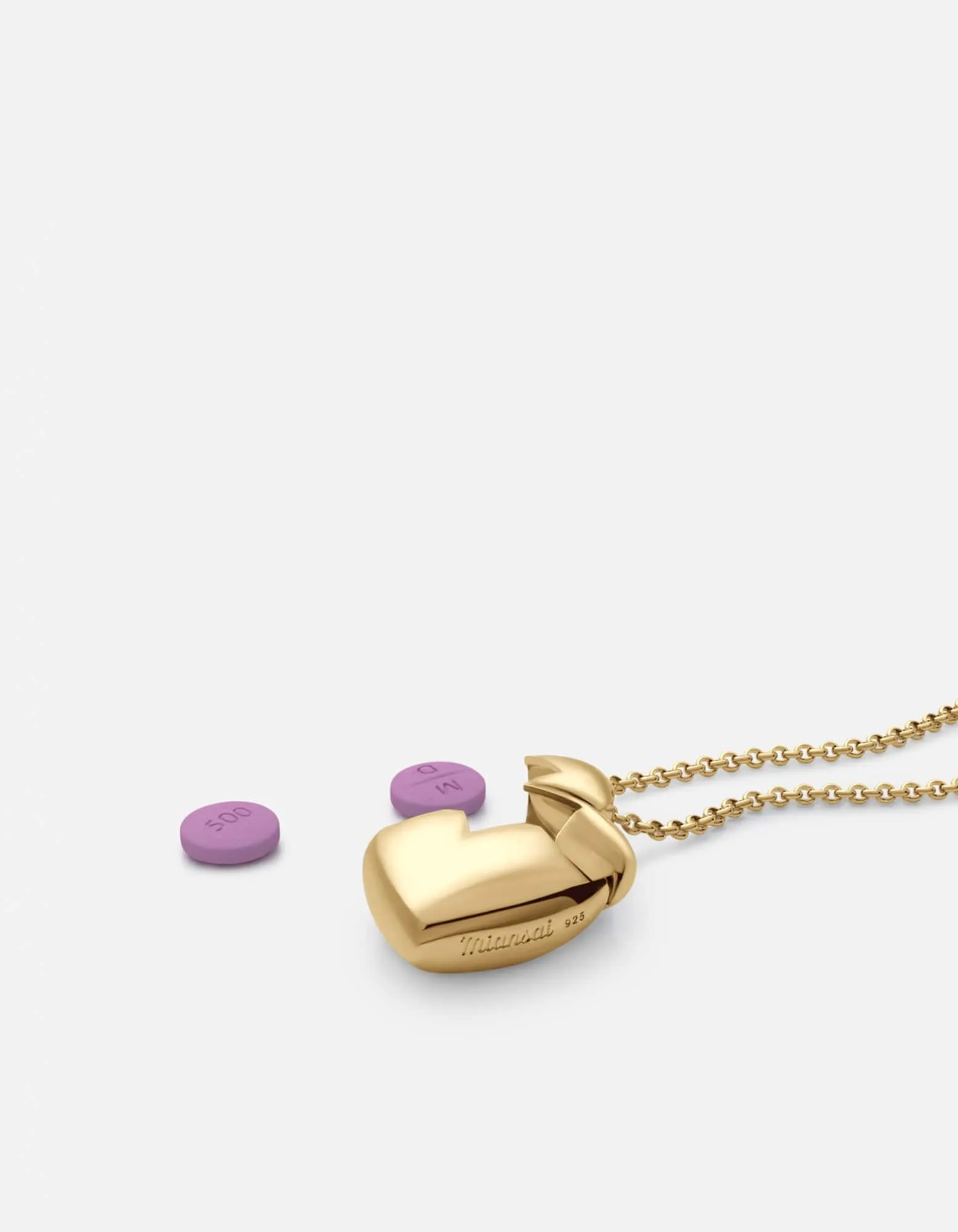 Heart Locket Pendant Necklace, Gold Vermeil sold by Miansai product image thumbnail 2