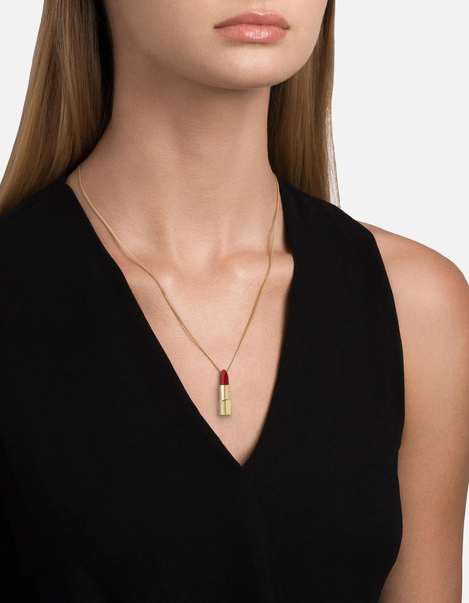 Lipstick Pendant Necklace, Gold Vermeil/Red sold by Miansai product image thumbnail 3
