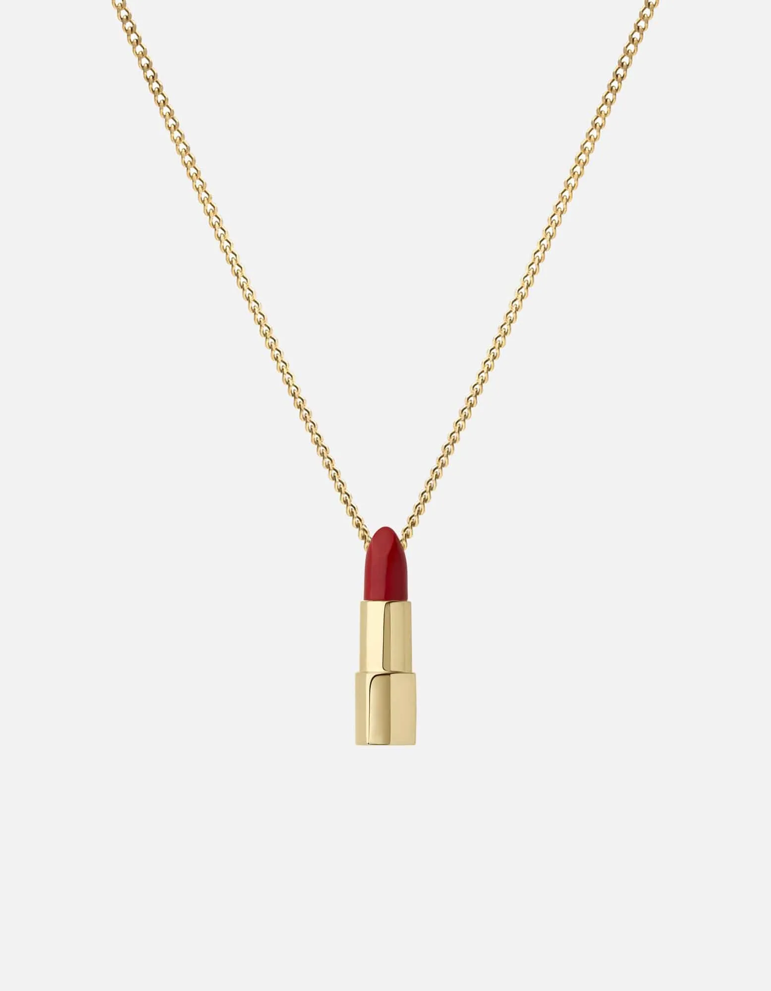 Lipstick Pendant Necklace, Gold Vermeil/Red sold by Miansai