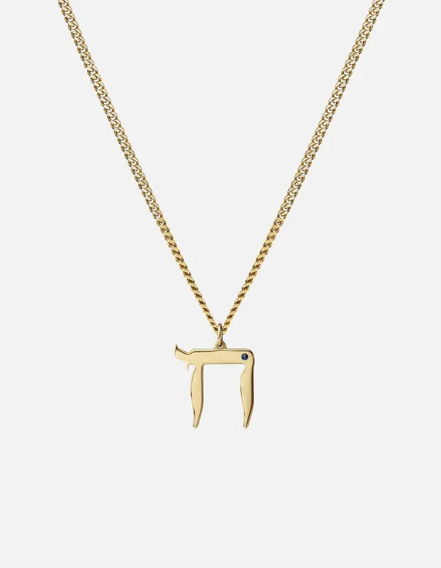 Chai Necklace, Gold Vermeil/Sapphire sold by Miansai