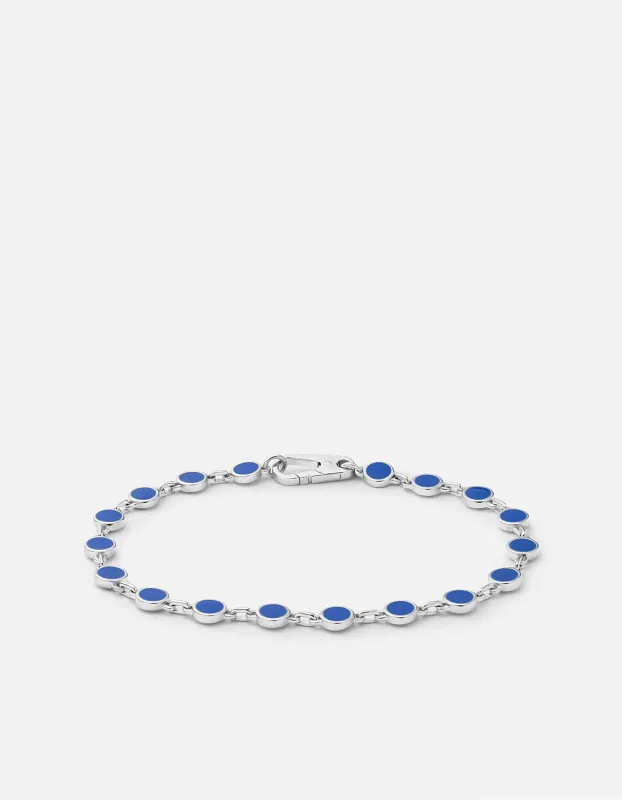 Oz Link Bracelet, Sterling Silver/Blue sold by Miansai