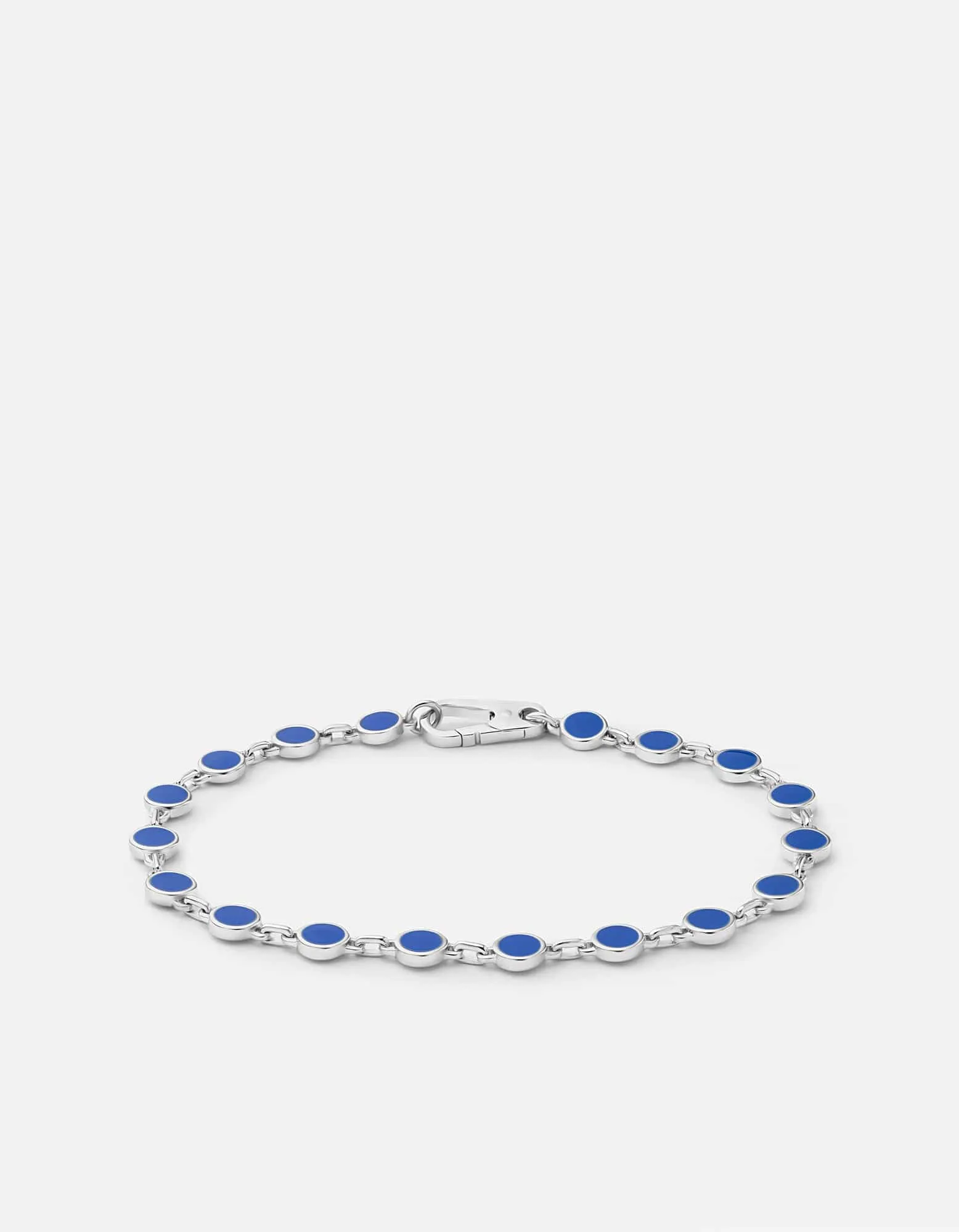Oz Link Bracelet, Sterling Silver/Blue sold by Miansai