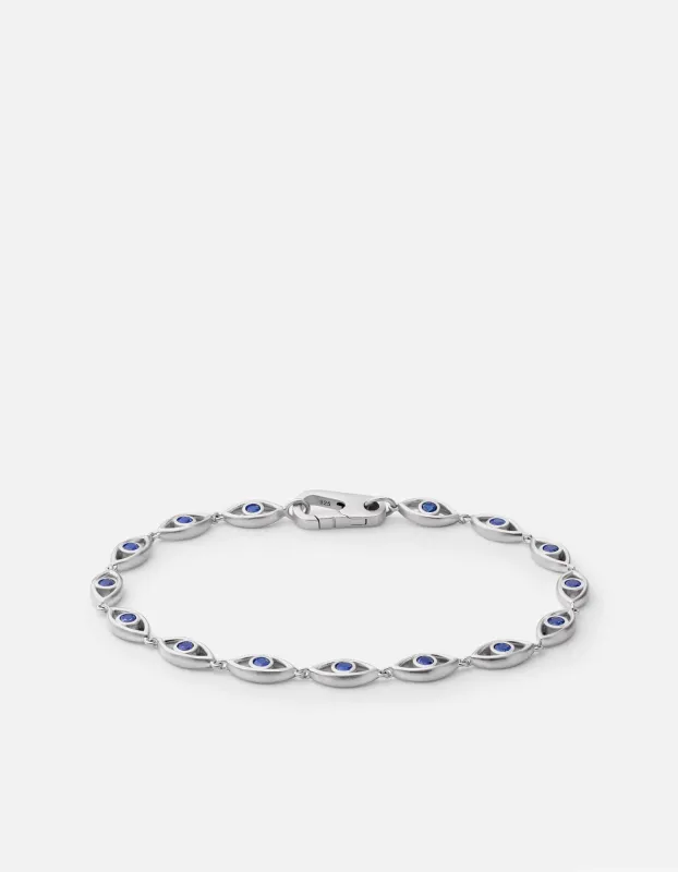 Evil Eye Bracelet, Sterling Silver/Spinels sold by Miansai