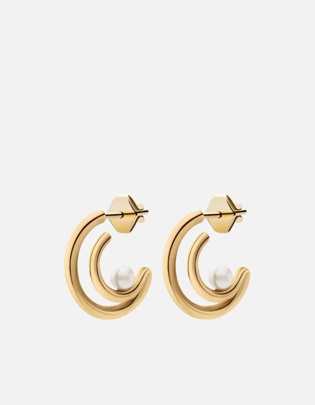 Nia Pearl Hoops, Gold Vermeil sold by Miansai