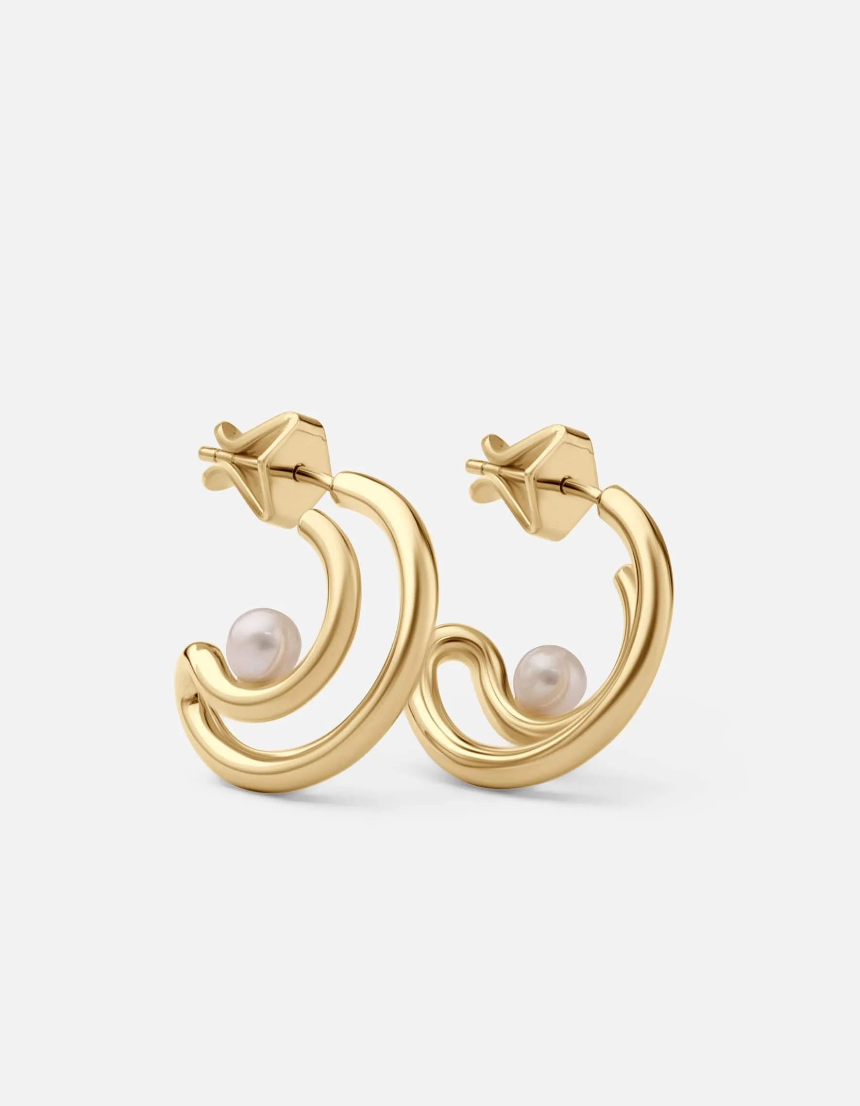 Nia Pearl Hoops, Gold Vermeil sold by Miansai product image thumbnail 2