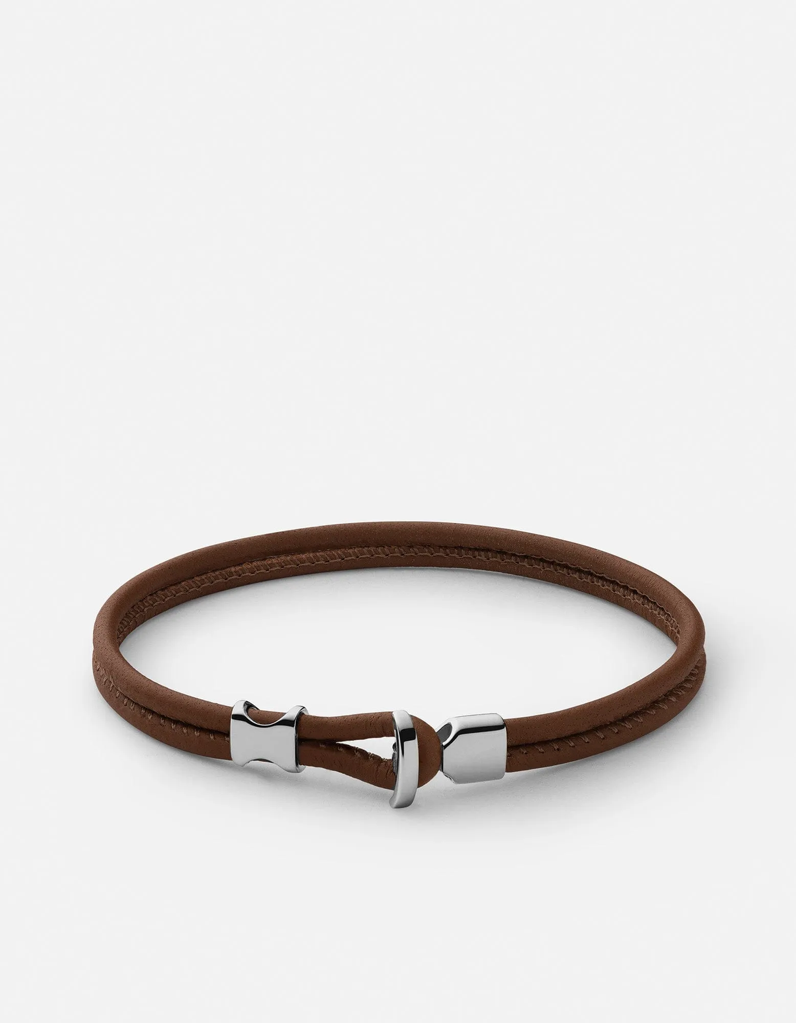 Orson Loop Leather Bracelet, Sterling Silver / Navy Blue sold by Miansai product image thumbnail 5