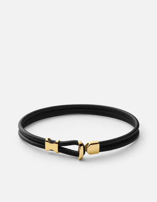 Orson Loop Leather Bracelet, Gold Vermeil sold by Miansai