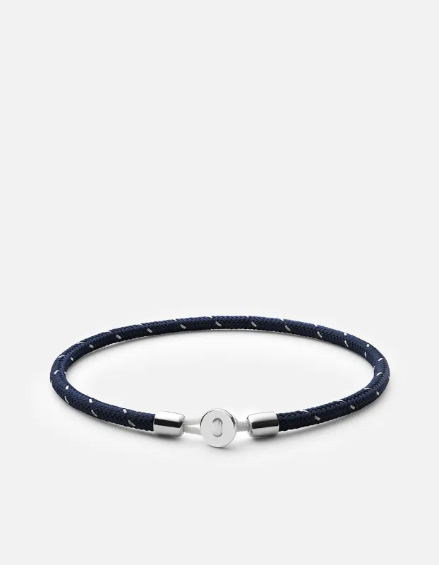 Nexus Rope Bracelet, Sterling Silver / Navy/Steel sold by Miansai