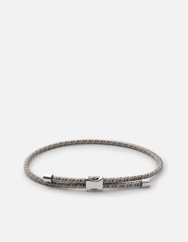 Orson Pull Bungee Rope Bracelet, Sterling Silver / Gray/Brown sold by Miansai