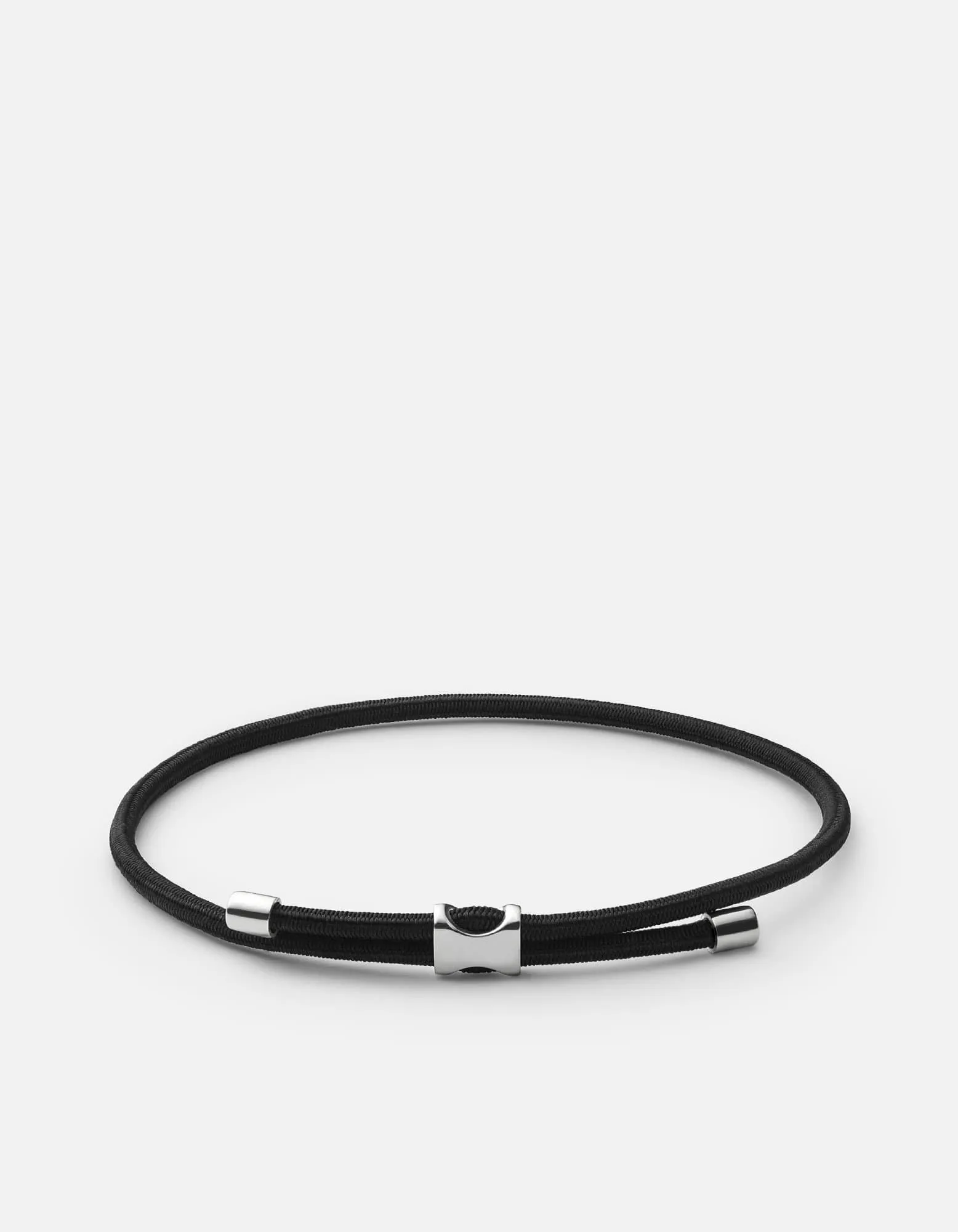 Orson Pull Bungee Rope Bracelet, Sterling Silver / Black sold by Miansai