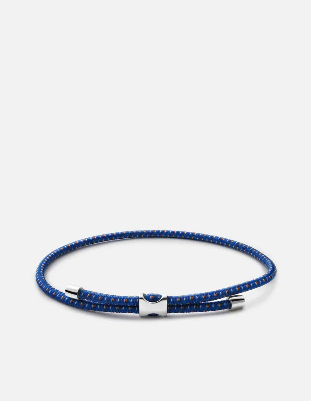 Orson Pull Bungee Rope Bracelet, Sterling Silver / Cobalt Blue sold by Miansai