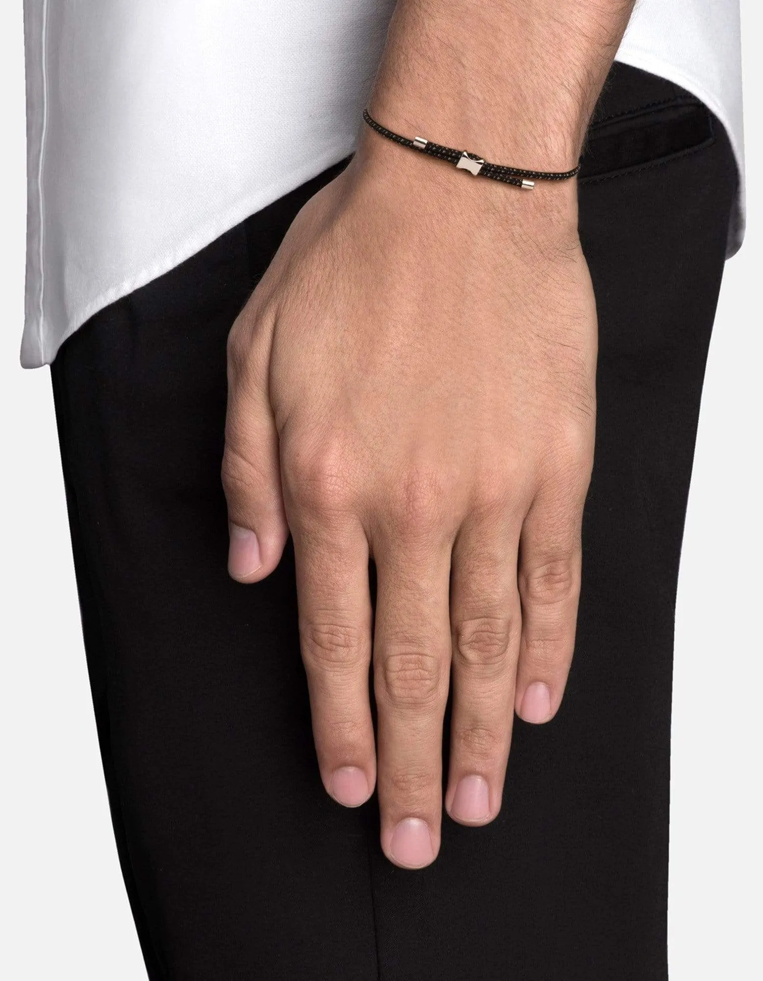 Orson Pull Bungee Rope Bracelet, Sterling Silver / Off-White sold by Miansai product image thumbnail 4