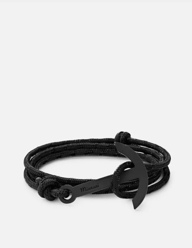 Modern Anchor Rope Bracelet, Noir/Solid Black sold by Miansai