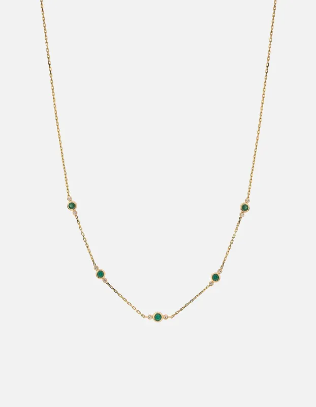 Zaha Chalcedony Necklace, 14k Gold Pavé sold by Miansai