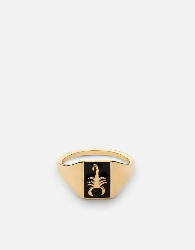 Scorpius Ring, Gold Vermeil/Black sold by Miansai