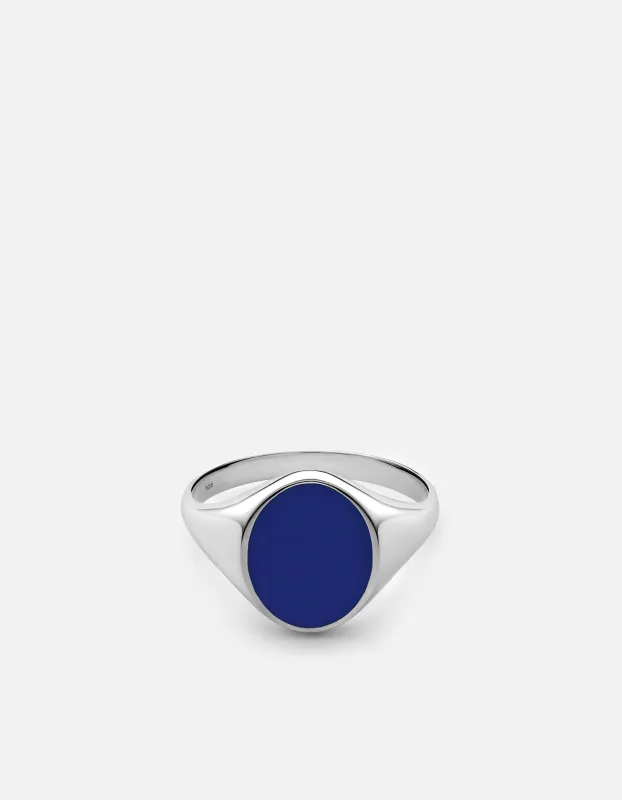 Heritage Ring, Sterling Silver/Blue sold by Miansai